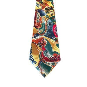 Vintage CR Gino Rinaldo 100% Silk  Necktie Tie Paisley 54”x4”